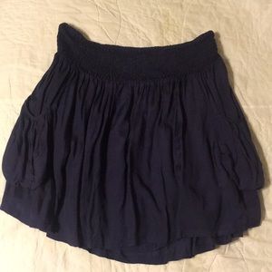 Anthropologie dark plum skirt with pockets size L